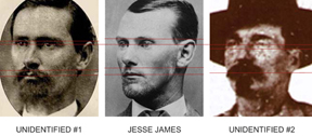 Comparison of Jesse James and unidentified men